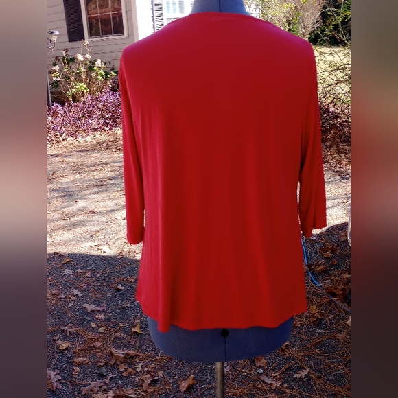 Women's (16-18) sparkly red, drape top - Picture 2 of 4